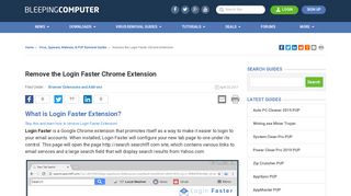 Remove the Login Faster Chrome Extension - Bleeping Computer