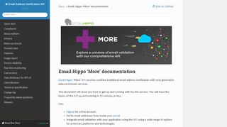 Email Hippo 'More' documentation — Email Address Verification API ...