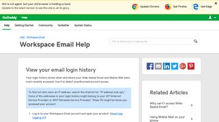 View your email login history | Workspace Email - GoDaddy Help US