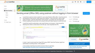 Sending email (Office 365) using postman without logging in from ...