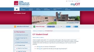 MyCIT.ie - CIT Student Email
