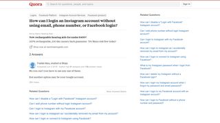 How to login an Instagram account without using email, phone ...