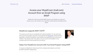 How to access your Myself.com (mail.com) email account using IMAP