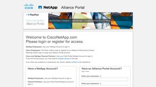NetApp Alliance Portal | Login