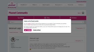 Webmail Login - Plusnet Community