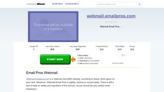 Webmail.emailpros.com website. Email Pros Webmail.