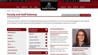 Faculty and Staff Gateway | University of South Carolina