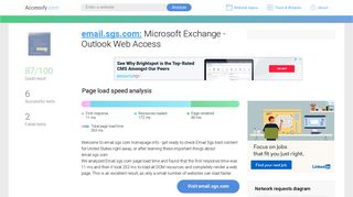 Access email.sgs.com. Microsoft Exchange - Outlook Web Access
