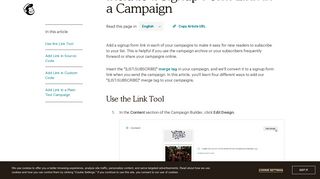 Include a Signup Form Link in a Campaign - MailChimp