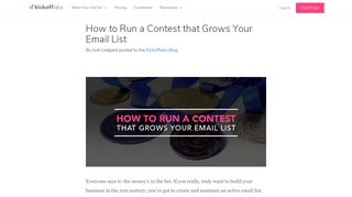 How to Run a Contest that Grows Your Email List - KickoffLabs