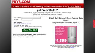 Sign Up for Fry's PromoCode Emails