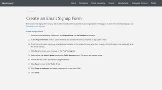 Create an Email Signup Form - Blackbaud