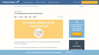 15 Creative Ideas to Grow Your Email List - Constant Contact Blogs