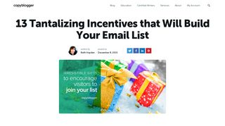 13 Tantalizing Incentives that Will Build Your Email List - Copyblogger