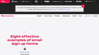 Eight effective examples of email sign up forms – Econsultancy