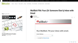 MailBait Fills Your (Or Someone Else's) Inbox with Email - Lifehacker
