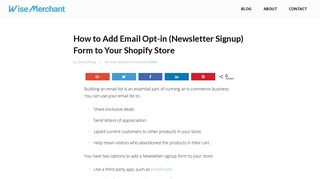 How to Add Email Opt-in (Newsletter Signup) Form to Your Shopify ...