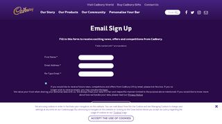 Email Sign Up | Cadbury.co.uk
