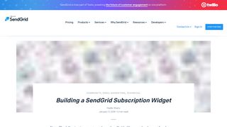 Building a SendGrid Subscription Widget | SendGrid