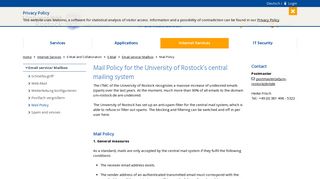 Mail Policy - IT- and Mediacenter - Universität ... - ITMZ - Uni Rostock