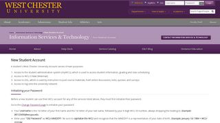 New Student Account - West Chester University