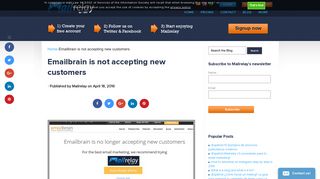 Emailbrain is not accepting new customers - Blog Mailrelay
