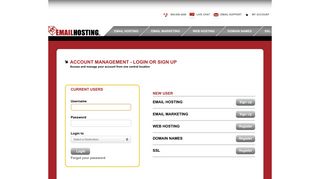 my account - Email Hosting