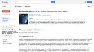 Mobile Security and Privacy: Advances, Challenges and Future ...