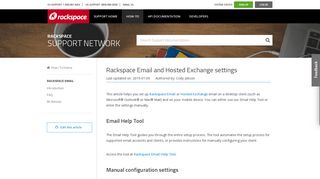Rackspace Email and Hosted Exchange settings - Rackspace Support