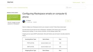 Configuring Rackspace emails on computer & phone – RadiusOnline