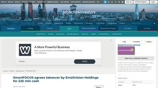 SmartFOCUS agrees takeover by Emailvision Holdings for £25 mln ...