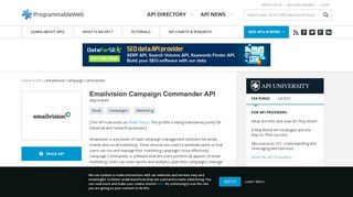 Emailvision Campaign Commander API | ProgrammableWeb