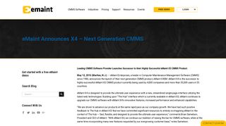 eMaint Announces X4 - Next Generation CMMS - eMaint