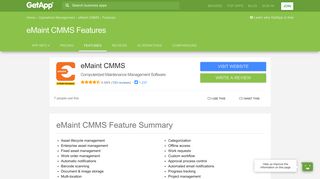 eMaint CMMS Features & Capabilities | GetApp®