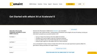 Get Started with eMaint X4 at Xcelerate15 - eMaint