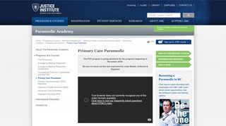 Primary Care Paramedic | Justice Institute of British Columbia