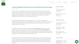 The ACI eManifest Portal and your ACE ACI Services Provider