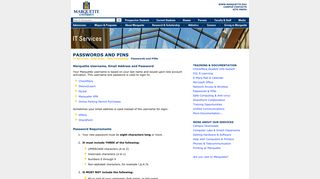Passwords and PINs | IT Services | Marquette University