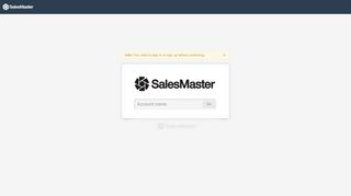 SalesMaster: Sign in
