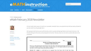 eMath February 2018 Newsletter – eMathInstruction