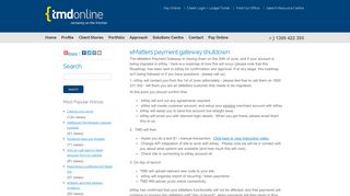 TMD Online : eMatters payment gateway shutdown