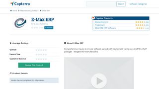 E-Max ERP Reviews and Pricing - 2019 - Capterra