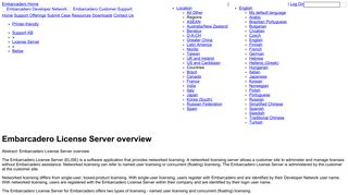 Embarcadero License Server overview - Embarcadero Support