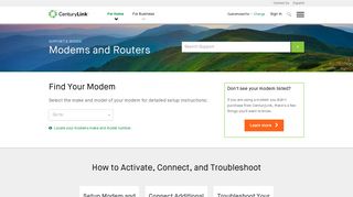 Guides: Modems and Routers - CenturyLink