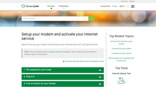Setup your Internet and activate your service | CenturyLink Internet Help