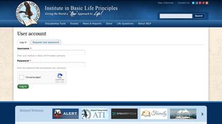 User account | Institute in Basic Life Principles