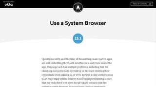 Use a System Browser - OAuth 2.0 Servers