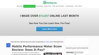 Mobile Performance Meter Scam Review: Does It Pay? | Full Time Job ...