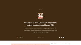 Create your first Ember 2.0 app: From authentication to calling an API