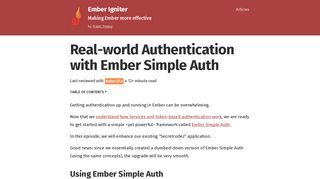 Real-world Authentication with Ember Simple Auth - Ember Igniter